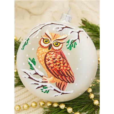 Ёлочный шар «Филин», новогодний, d=9.5 см