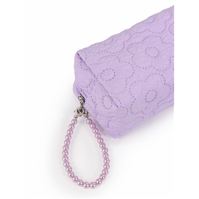 Косметичка женская «Цветочек», ручка из бусин, сиреневая