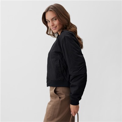 Бомбер женский демисезонный MIST, размер 48-50, чёрный