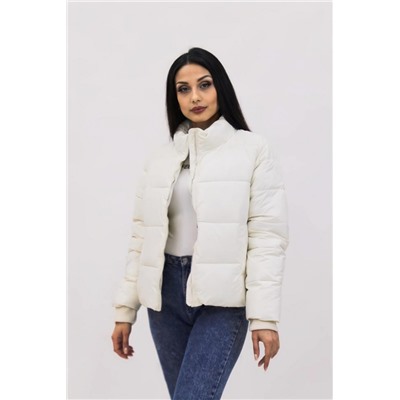 Демисезонная куртка весна-осень_шарф в подарок 8005 (Белый)