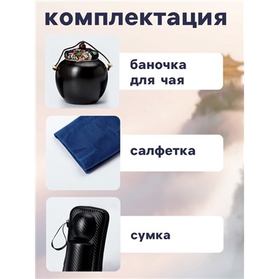 Набор для чайной церемонии ДЖЕКИЧАЙ «Абико», 6 предметов, на 3 персоны, чашка 50 мл, чайник 285 мл, чёрный