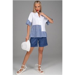 Блузка Памела (белый/полоска)