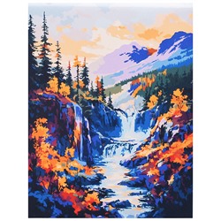 Холст с красками 30x40 по номерам "Осень в горах" в коробке (30цв.)