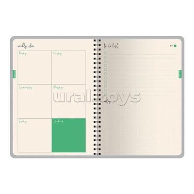 Ежедневник на золотом гребне «Cute diary» А5, BV, 136 л, "Лесные ягоды"