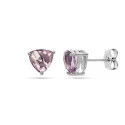 Серьги из серебра аметист, Карамель