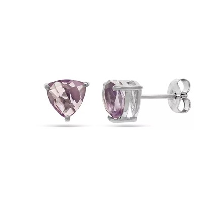 Серьги из серебра аметист, Карамель