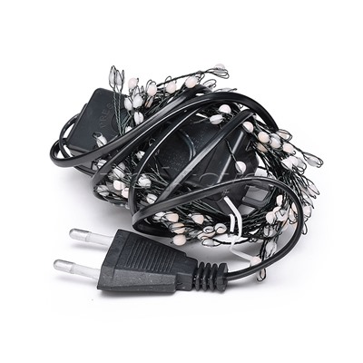 Электрогирлянда Мишура, 3м, 100 ламп, цветная, зеленый провод