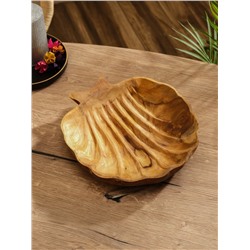 Тарелка «Морская раковина», 25×25×5 см, дерево Джати, коричневая