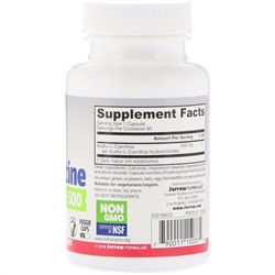Jarrow Formulas, ацетил-L-карнитин, 500 мг, 60 растительных капсул