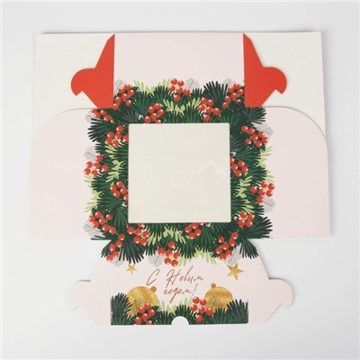 Коробка для капкейков «Новогодний подарок» 16×16×10 см