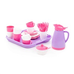 Wader Набор детской посуды "Алиса" с подносом на 4 персоны (Pretty Pink)