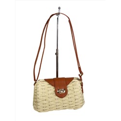 Сумка  плетеная на плечо из соломы, цвет  молочный