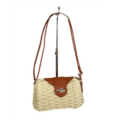 Сумка  плетеная на плечо из соломы, цвет  молочный