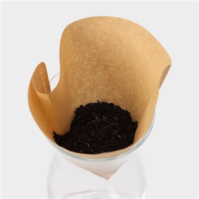 Фильтры для заваривания кофе V60 Доляна Tasty, неотбелённые, набор 50 шт., 13×12 см, бумага