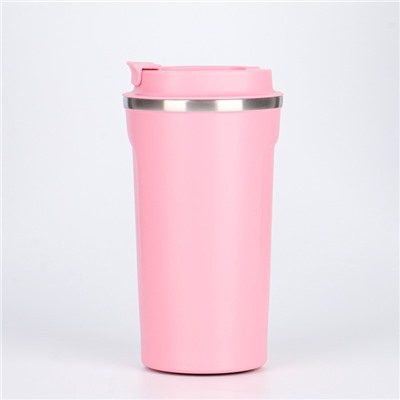 Термокружка Мастер К Original, 500 мл, Original, с надписью Coffee, сохраняет тепло 10 ч, нержавеющая сталь, розовая