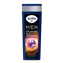 AURA Men Гель для душа 3в1 Энергия Спорта с грейпфрутом и апельсином флакон 380мл