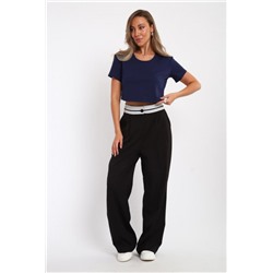 83908 укороченная футболка женская (Темно-синий)