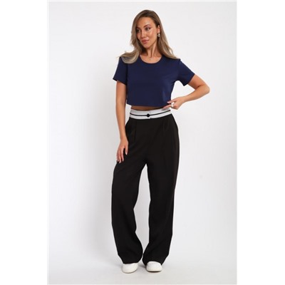 83908 укороченная футболка женская (Темно-синий)