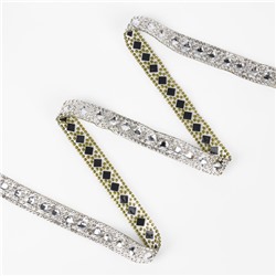 Стразы термоклеевые «Квадрат», ширина - 13 мм, 4.5 ± 0.5 м, цвет серебряный