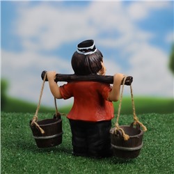 Садовая фигура из полистоуна «Дедушка с ведрами», 20×7×19 см, Greengo