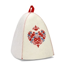 Шапка для бани и сауны «Славянка», полиэфир, шерсть, белая