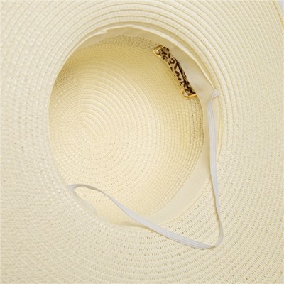 Шляпа женская MINAKU «Leopard» цвет молочный, размер 56-58