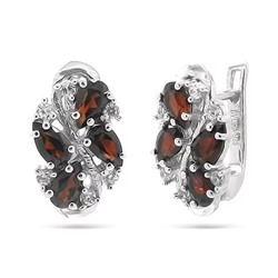 Серьги из серебра гранат, Зоя