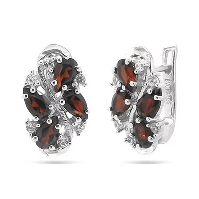 Серьги из серебра гранат, Зоя