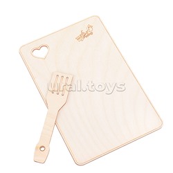 Набор Шеф-повар (фартук, колпак, доска, лопатка)  х/б