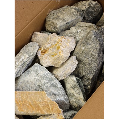 Камни для бани «Микс», дунит, кварцит, талькохлорит, 30 кг, колотые, фракция 7-15 см