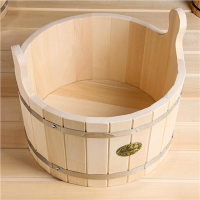 Шайка для бани и сауны, 15 л, липа, нержавеющий обруч, «Добропаровъ»