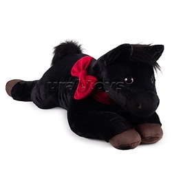 Мягкая игрушка "Лошадка Марго" черный, 81 см.