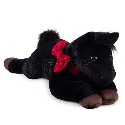 Мягкая игрушка "Лошадка Марго" черный, 81 см.