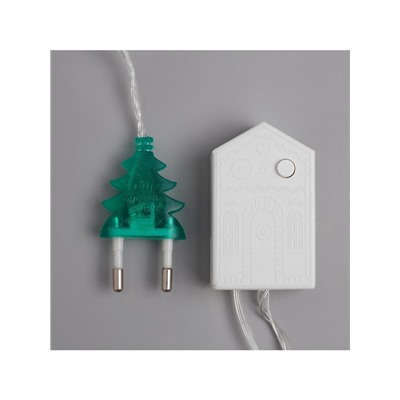 Гирлянда «Нить» 4 м с насадками «Новогодняя сказка», IP20, прозрачная нить, 20 LED, свечение мульти, 8 режимов, 220 В