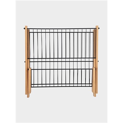 Сушилка для посуды Доляна Meli, 2 уровня, 39.5×34×27.5 см, бамбук, металл, чёрная