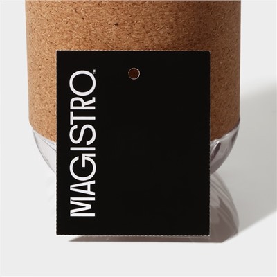 Бутылка для воды Magistro Cork, с элементами пробки, 610 мл, 7.5×7.5×22 см, пластик