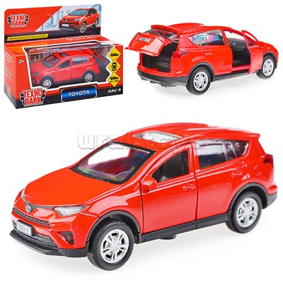 Машина металл "TOYOTA RAV4", длина 12см, открыв. двери, инерц., красный, в коробке