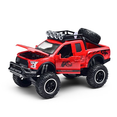 Машина с прицепом и лодкой (свет, звук) в коробке