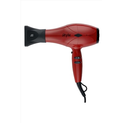 Dewal Профессиональный фен для волос / Pro Style 03-111, красный, 2000 Вт KRISTALLER, 1130585