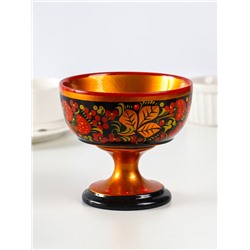 Конфетница на ножке «Сласть», 14.5×15 см, дерево, хохлома