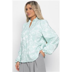 Блуза Доменика (бело-мятная) Б15017-18М