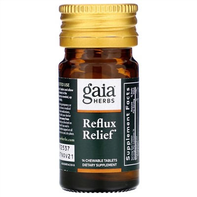 Gaia Herbs, Reflux Relief, 14 Chewable Tablets