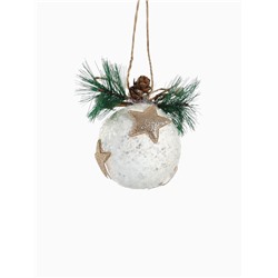 Ёлочный шар «Блеск рождества» новогодний, звезда, 8×9.5 см, белый