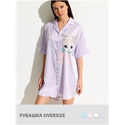 Omsa Рубашка OmD 0617D CATS Рубашка пижамная OVERSIZE (спущенный рукав 3/4)