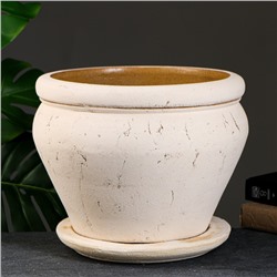 Горшок для цветов «Аманта», 12 л, d=30 см, h=25 см, керамический, с поддоном