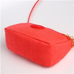 Сумка женская кросс-боди на молнии, 18×6.5×12 см, однотонная, розовая