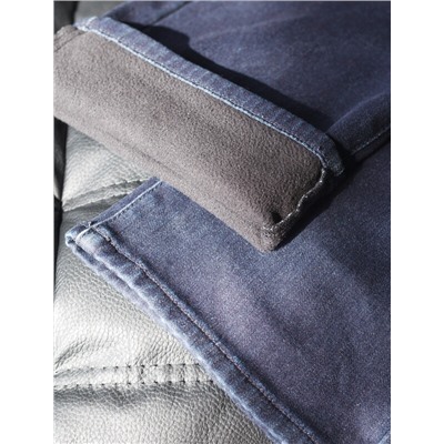 Джинсы утепленные прямые из эластичного денима с мягким флисом