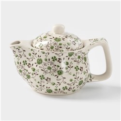 Чайник заварочный «Виньетки», 350 мл, металлическое сито, керамика, зелёный