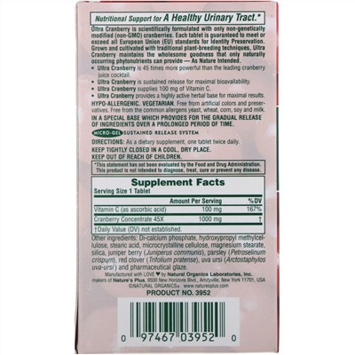 Nature's Plus, Ultra Cranberry 1000, 60 таблеток