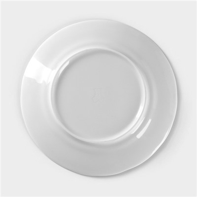 Тарелка Добрушский завод «Гуси», d=17.5 см, фарфор, белая, рисунок МИКС